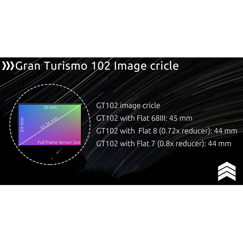 Lunette apochromatique William Optics AP 102/703 Gran Turismo GT 102 OTA Set