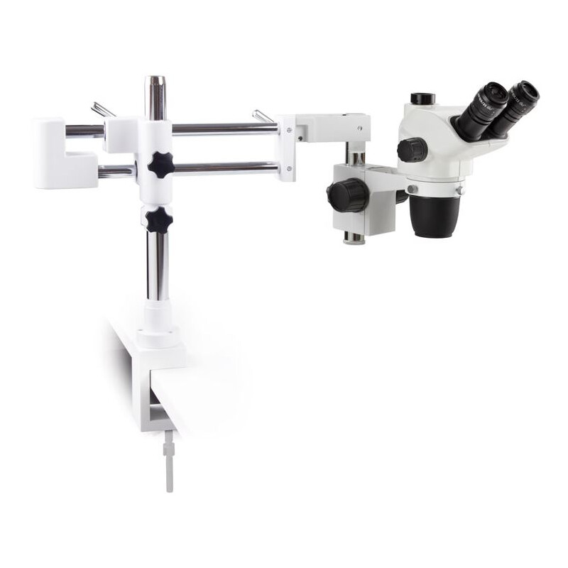 Microscope stéréo zoom Euromex NZ.1703-BC, 6.5-55x, Doppelarm, Tischklemme, trino