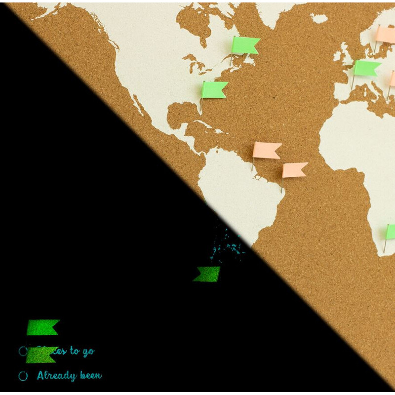 Mappemonde Miss Wood Woody Map Fluor L