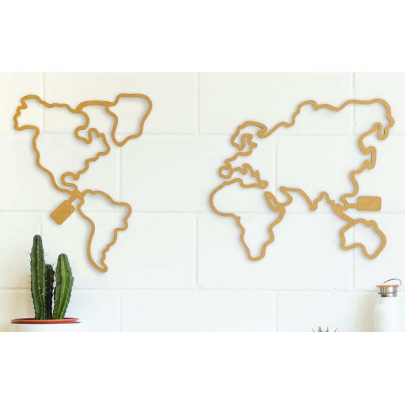 Mappemonde Miss Wood Woody Map LED