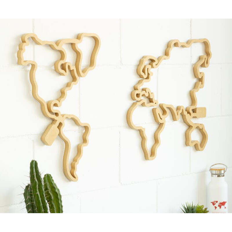 Mappemonde Miss Wood Woody Map LED