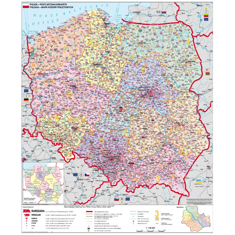 Carte géographique Stiefel Pologne