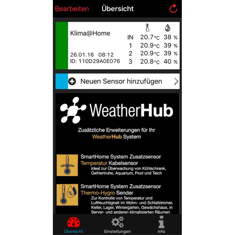 Station météo TFA WeatherHub Starter-Set with wireless thermo and hygro meter