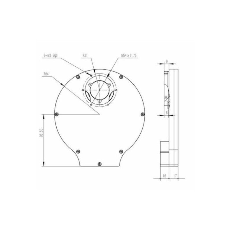 QHY Roue à filtres CFW3M-US 7x 36 mm