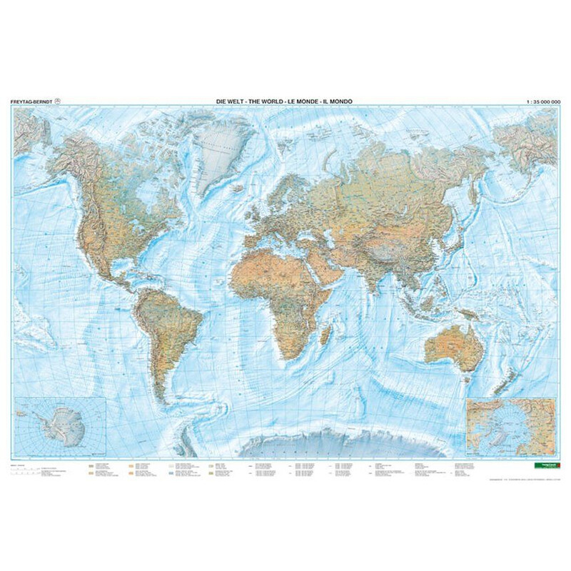 Mappemonde freytag & berndt physique (118 x 82 cm)