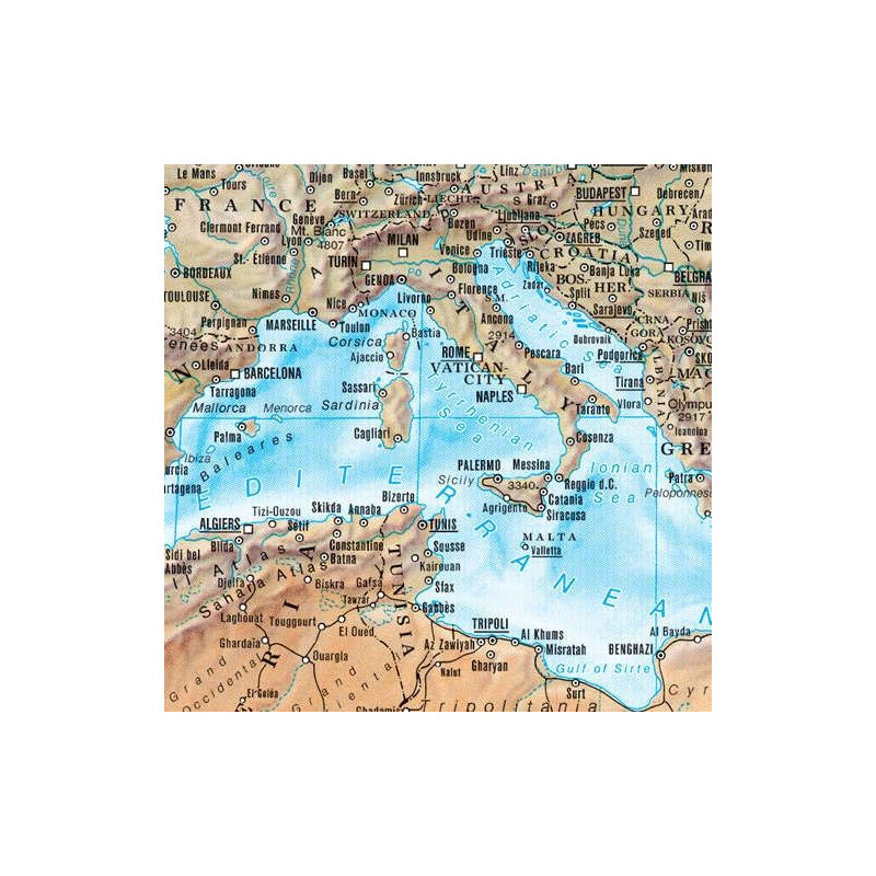 Mappemonde freytag & berndt physique (118 x 82 cm)