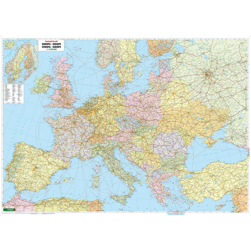 Carte des continents freytag & berndt Europe (127 x 90 cm)