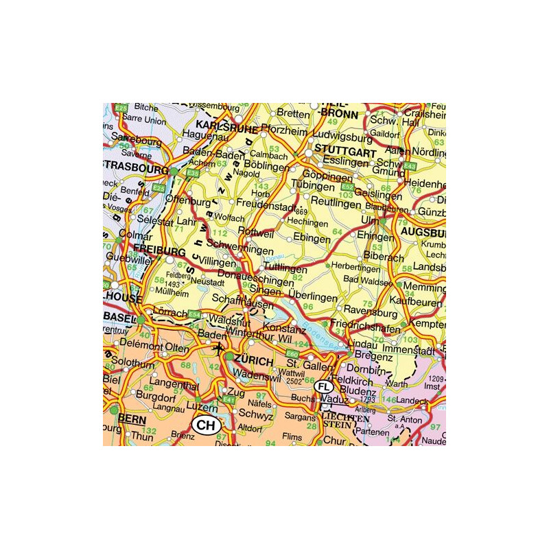 Carte des continents freytag & berndt Europe (127 x 90 cm)