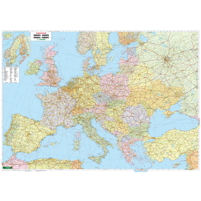 Carte des continents freytag & berndt Europa (172 x 123 cm)