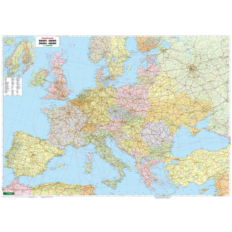 Carte des continents freytag & berndt Europe (172 x 123 cm)