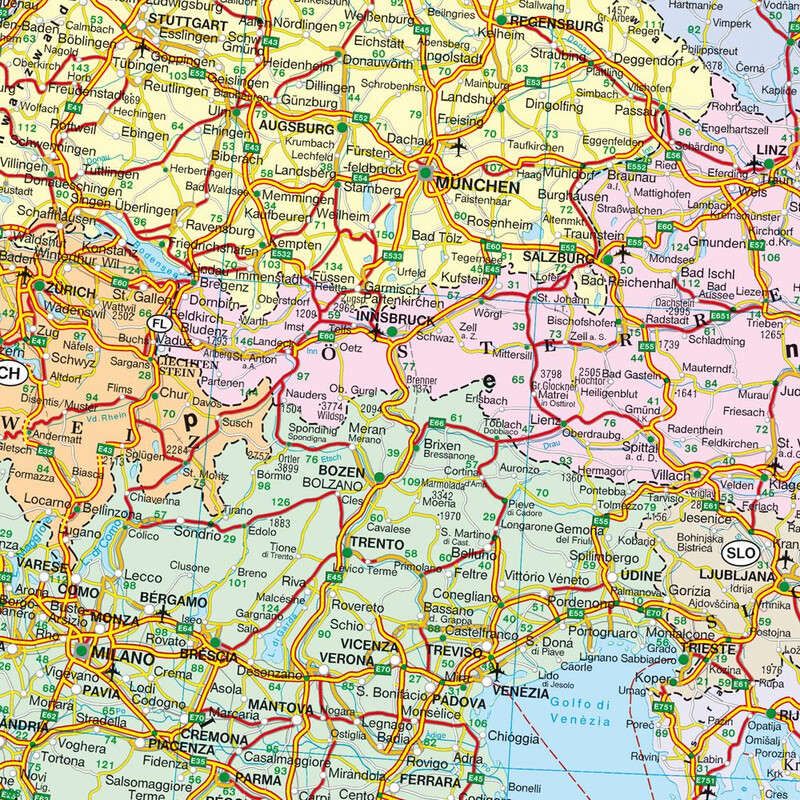 Carte des continents freytag & berndt Europe (172 x 123 cm)