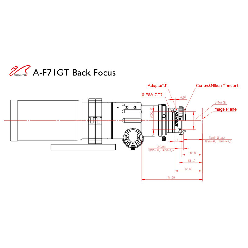 William Optics Apochromatischer Refraktor AP 71/420 Gran Turismo GT 71 OTA Guidescope-Set