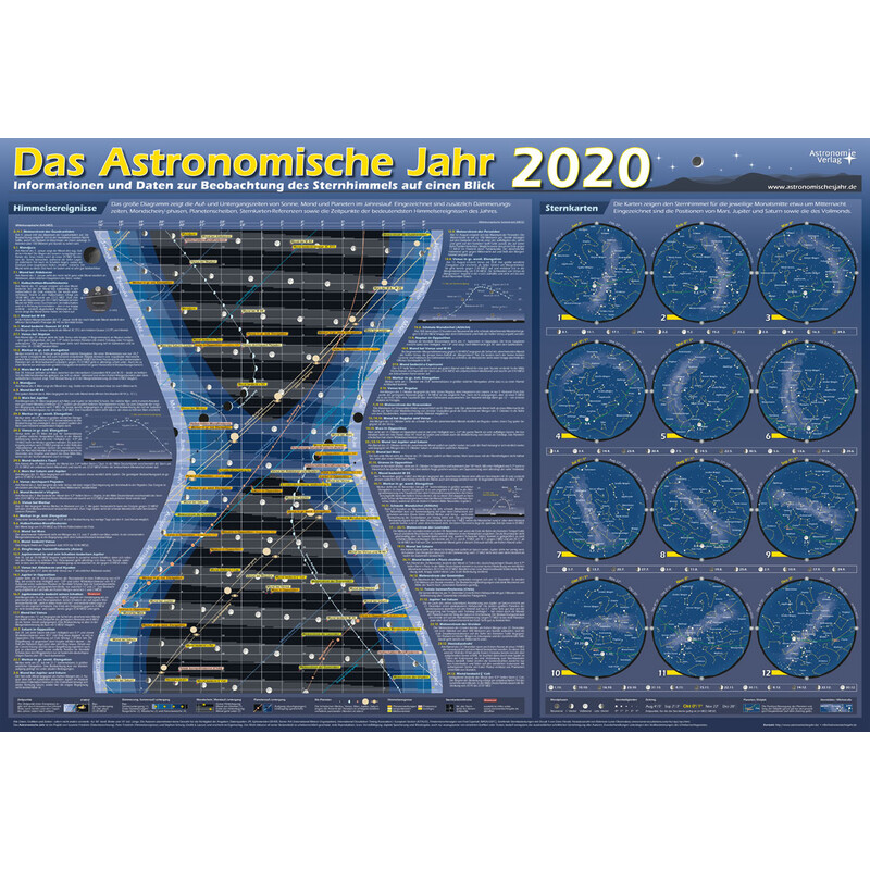 Affiche Astronomie-Verlag Das Astronomische Jahr 2020