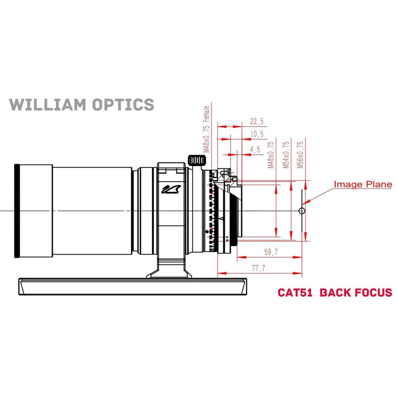 Lunette apochromatique William Optics AP 51/250 SpaceCat 51 OTA