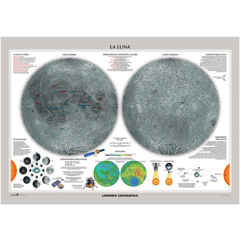 Affiche Libreria Geografica Marte/ Luna