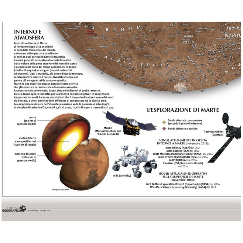 Affiche Libreria Geografica Marte/ Luna