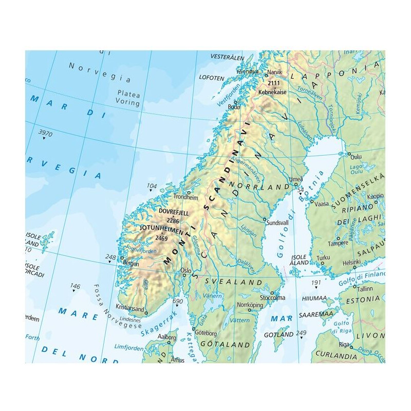 Carte des continents Libreria Geografica Europa fisica e politica