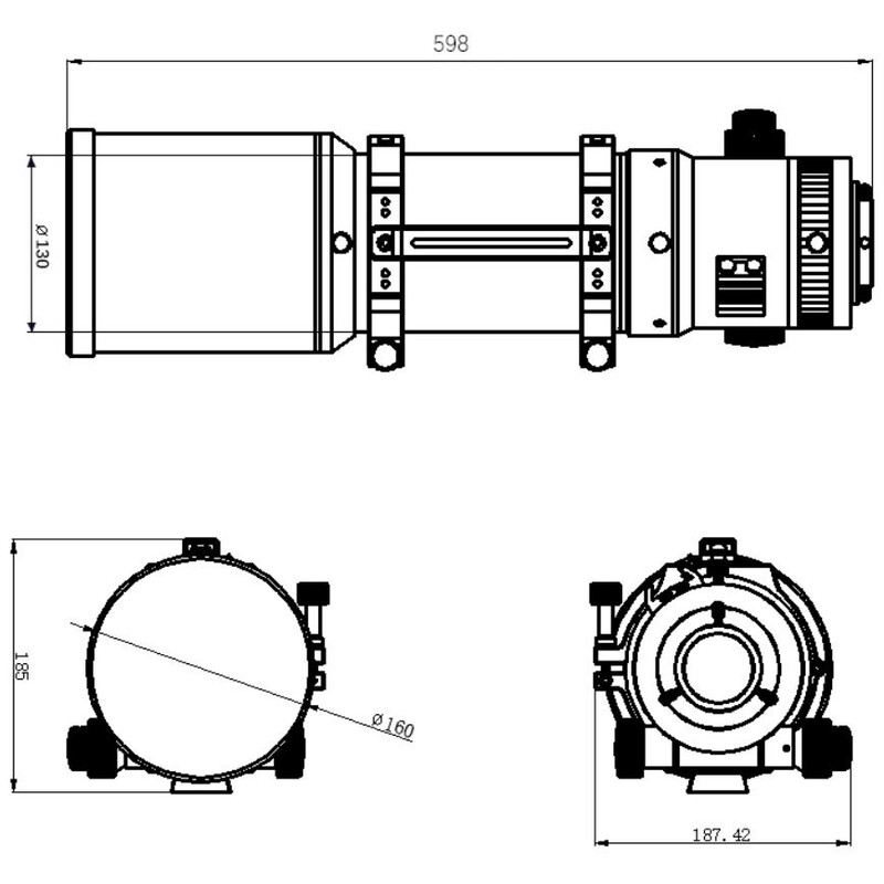 Lunette apochromatique Omegon Tube optique APO Pro AP 121/678 Quintuplet + rapport de test