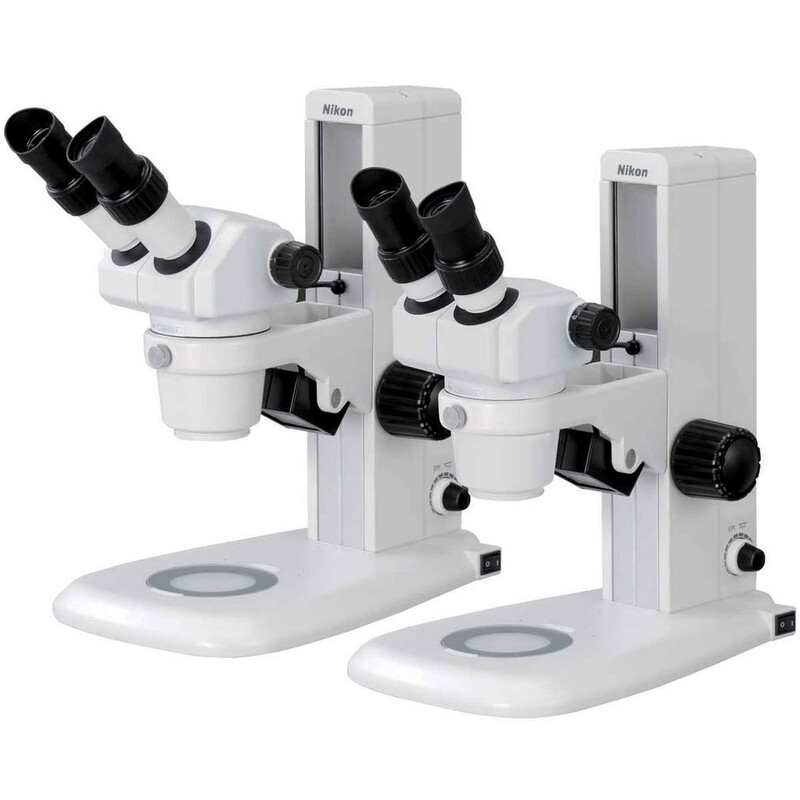 Microscope stéréo zoom Nikon SMZ460, bino, 0,7x-3x, 60°, FN21, W.D.100mm, statif à un bras