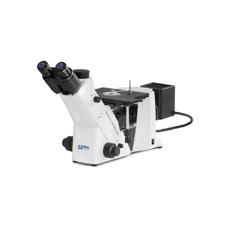 Microscope inversé Kern OLM 171, invers, MET, POL, trino, Inf planchrom, 50x-500x, Lumière incidente, HAL, 50W