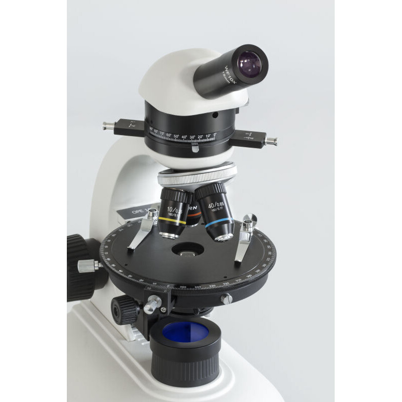 Microscope Kern OPE 118, POL, mono, achro, 40x-400x, montage en surface, HAL, 20W