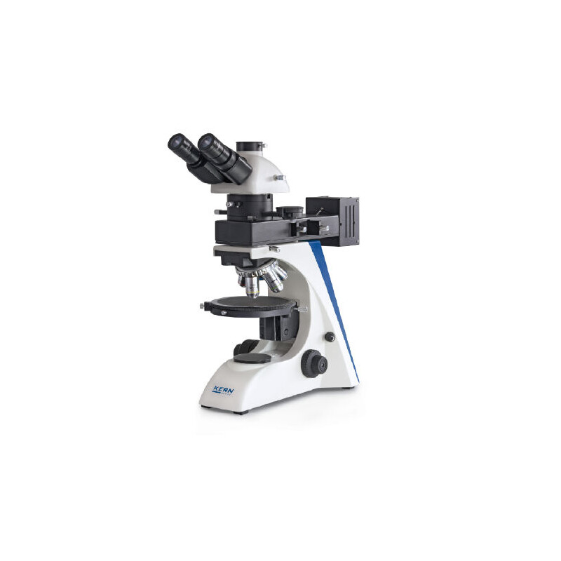 Microscope Kern OPN 182, POL, trino, Inf plan, 40x-400x, Lumière incidente, HAL, 50W