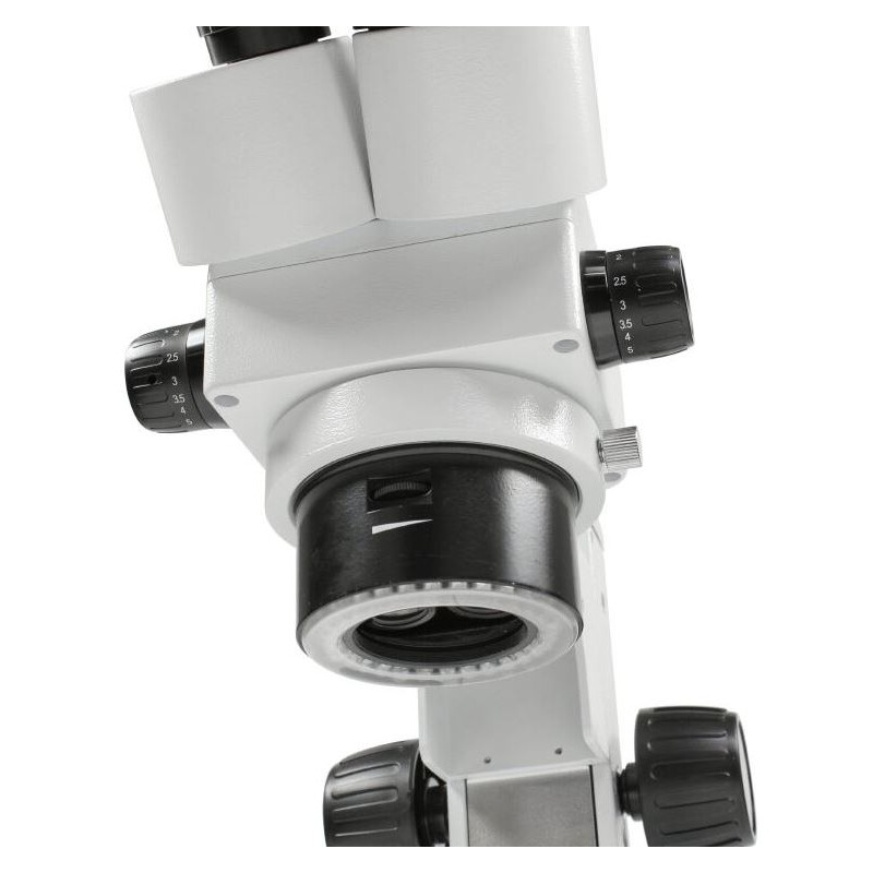 Kern Microscope Stereo-Zoom OZL 456, bino, lampes annulaires, 10x23, 0.21W LED, 0,75-5,0x
