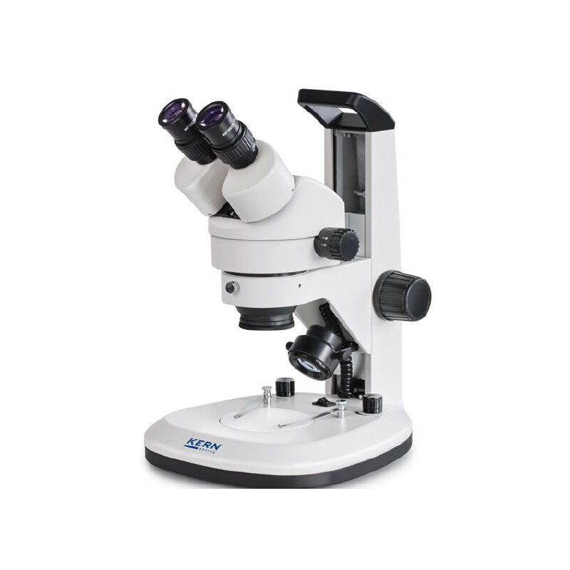 Microscope stéréo zoom Kern OZL 467, bino, Greenough, 0,7-4,5x, HWF10x20, 3W LED