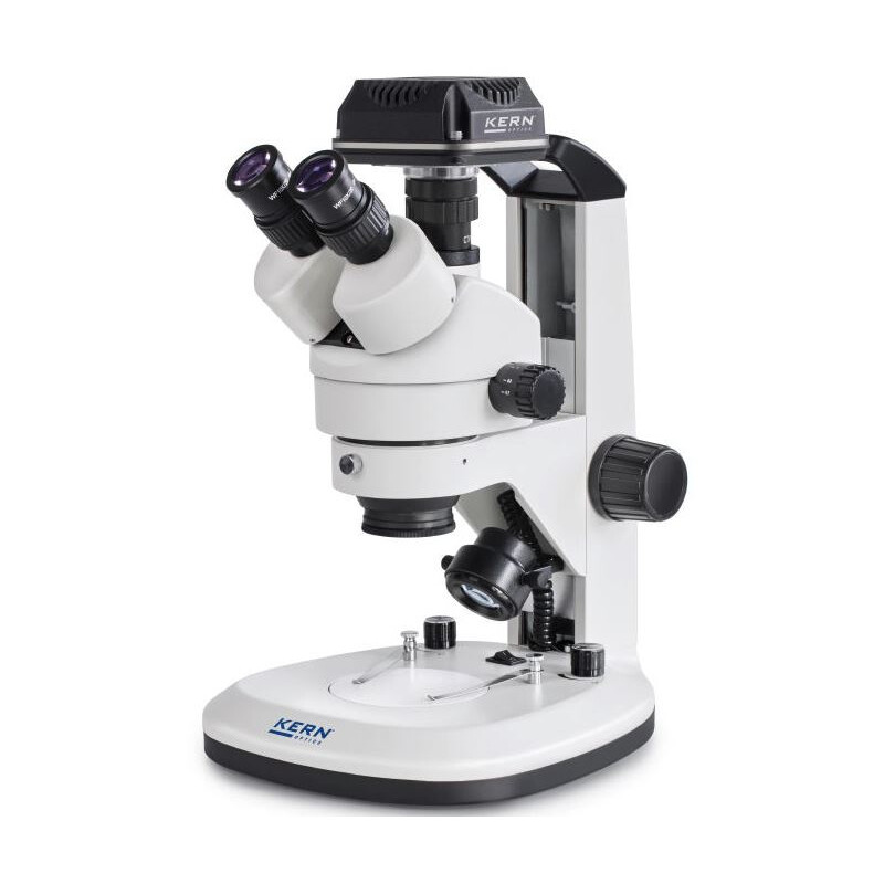 Microscope Kern OZL 468C832, Greenough, Crémaillère, 7-45x, 10x/20, Lumière transmise, 3W LED, Caméra 5MP, USB 3.0
