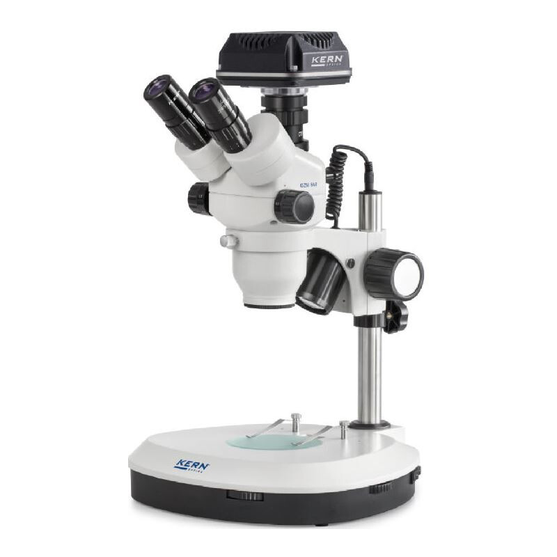 Kern Mikroskop OZM544C825, trino, 7-45x, HWF 10x23, Auf-Durchlicht, LED 3W, Kamera, CMOS, 5MP, 1/2.5", USB 2.0