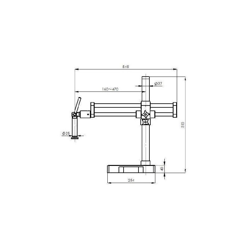 Microscope stéréo zoom Kern OZM 932, bino, 7-45x, HSWF 10x23 mm, Trépied à double bras, 430x480mm, avec plateau de table, Lampes annulaires LED 4,5 W