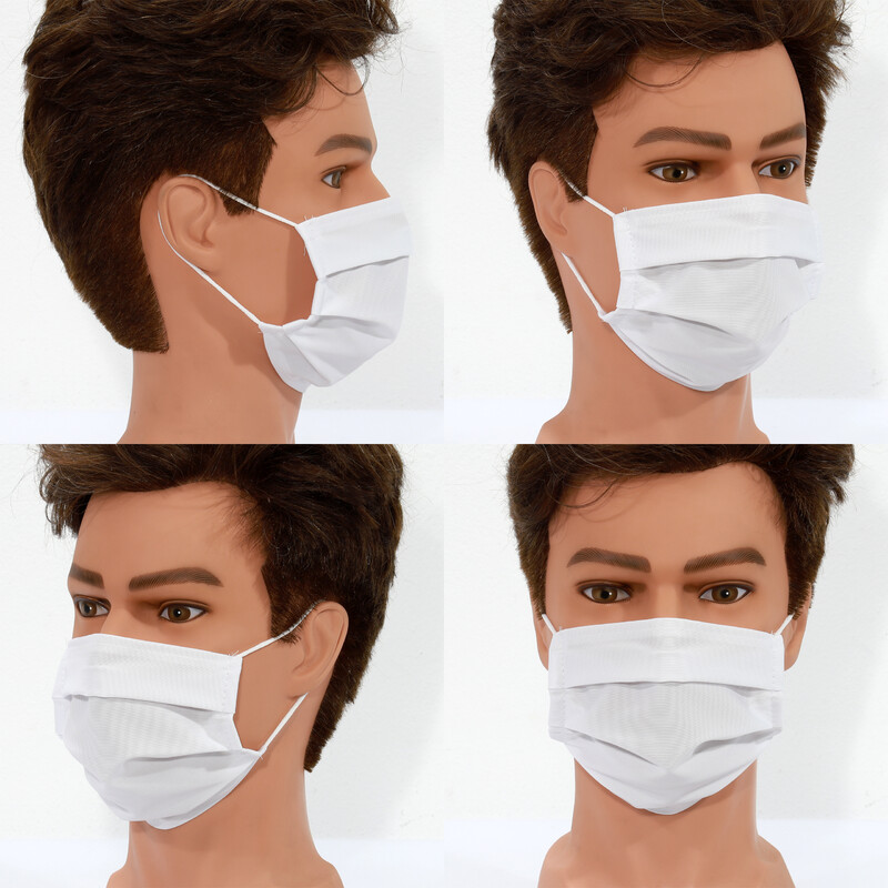 Masketo Mund- und Nasenmaske Polyester weiß 5 Stück