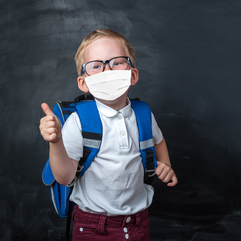 Masketo Mund- und Nasenmaske Polyester weiß für Kinder