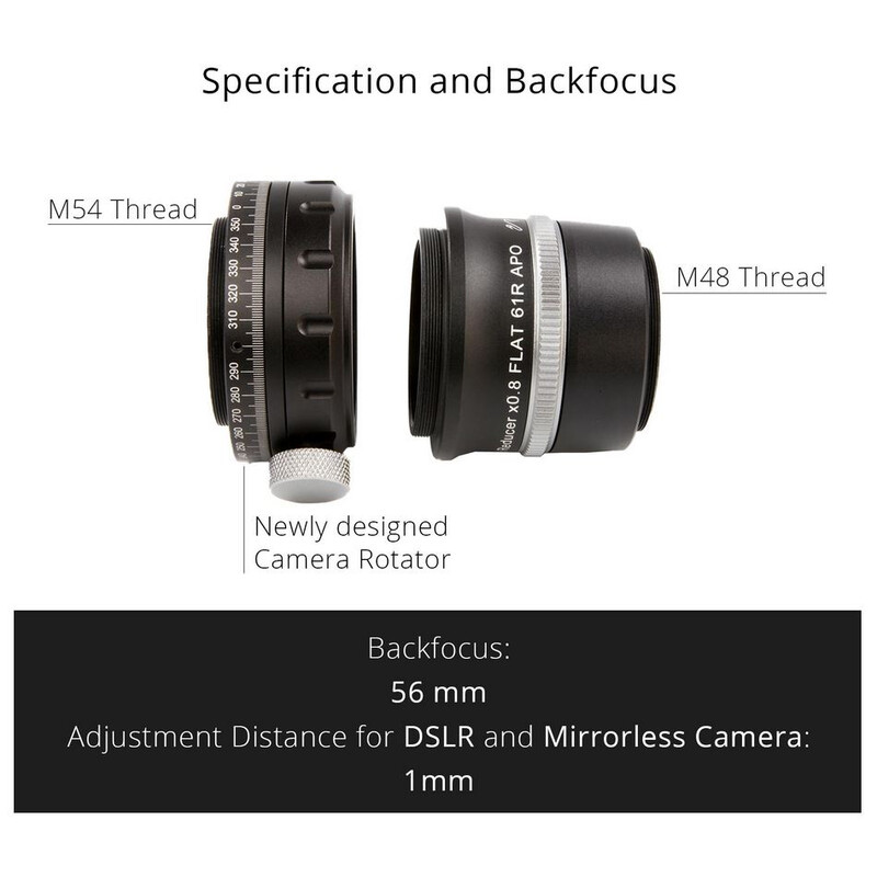 William Optics Adjustable Flattener Reducer Flat61R für ZenithStar 61