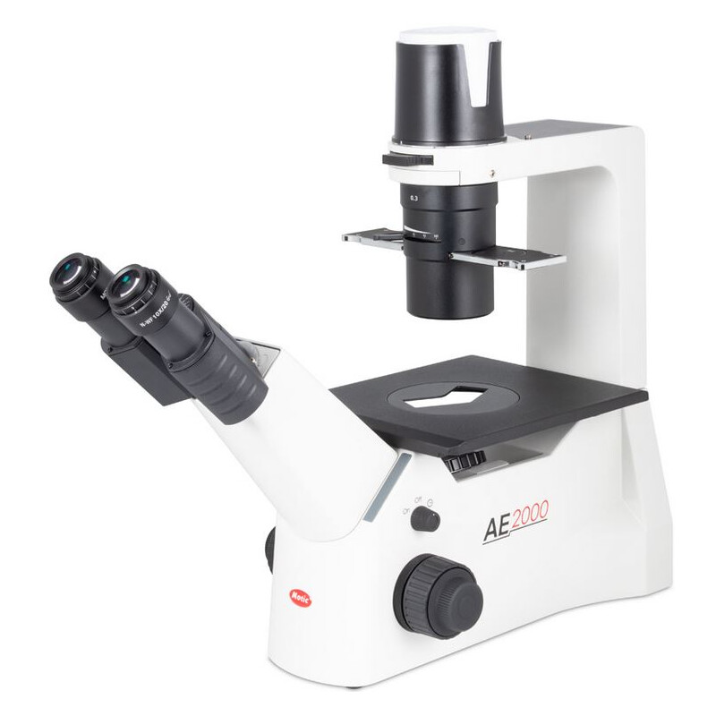 Microscope inversé Motic AE31E bino, infinity, 40x-400x, phase, Hal, 30W