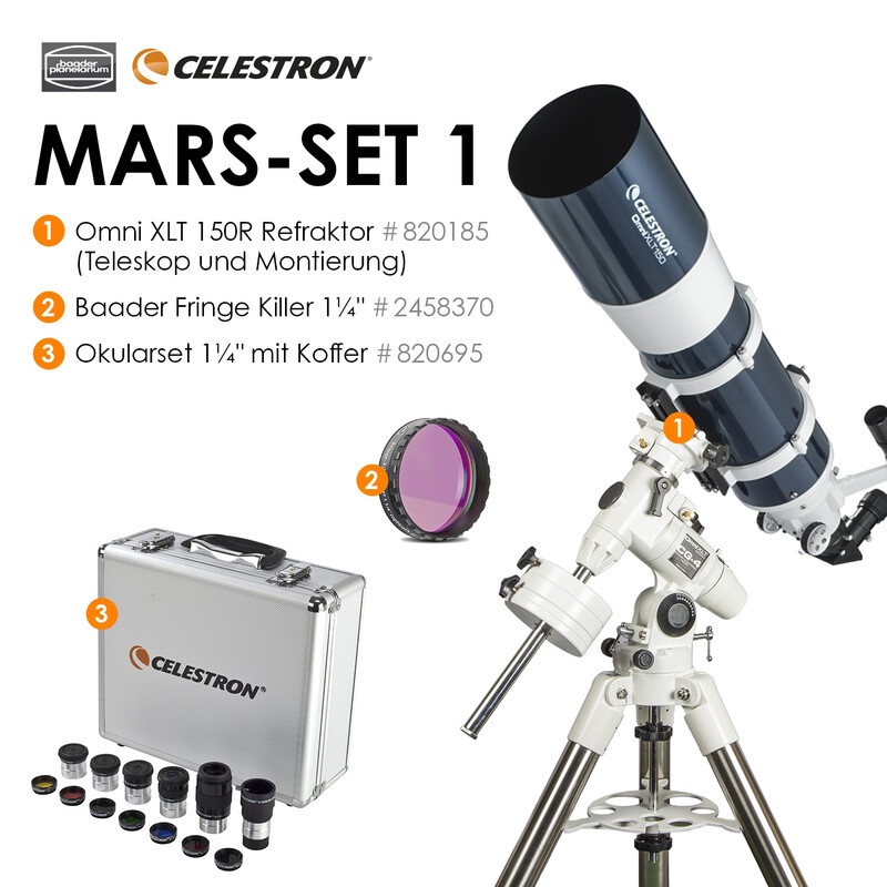 Celestron Teleskop AC 150/750 Omni XLT CG-4 Mars-Set