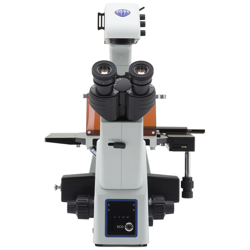 Optika Microscope IM-5FLD-EU, trino, invers, FL-LED, w.o. objectives, EU