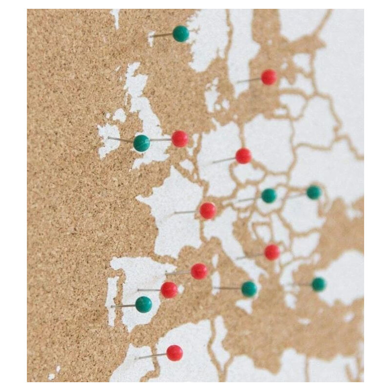 Mappemonde Miss Wood Woody Map Natural Cork XXXL white