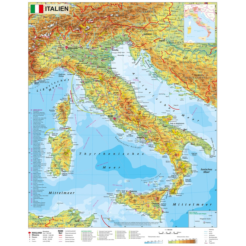 Carte géographique Stiefel Italie