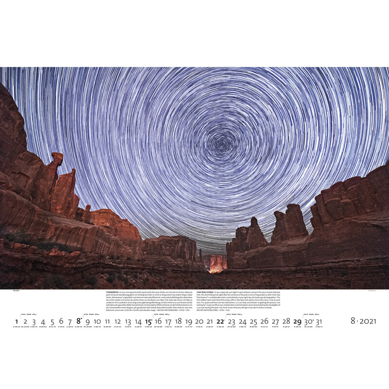 Calendrier Palazzi Verlag Les mondes de la nuit 2021