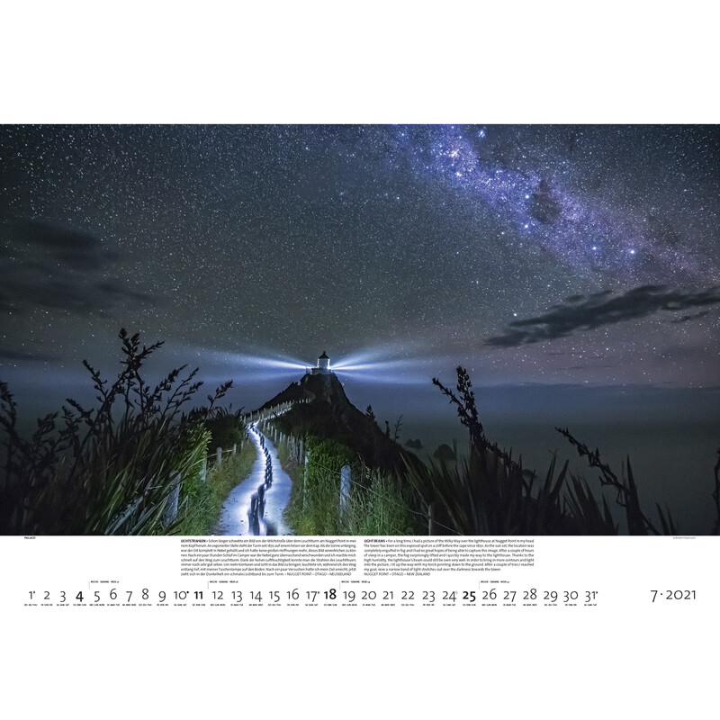 Calendrier Palazzi Verlag Les mondes de la nuit 2021