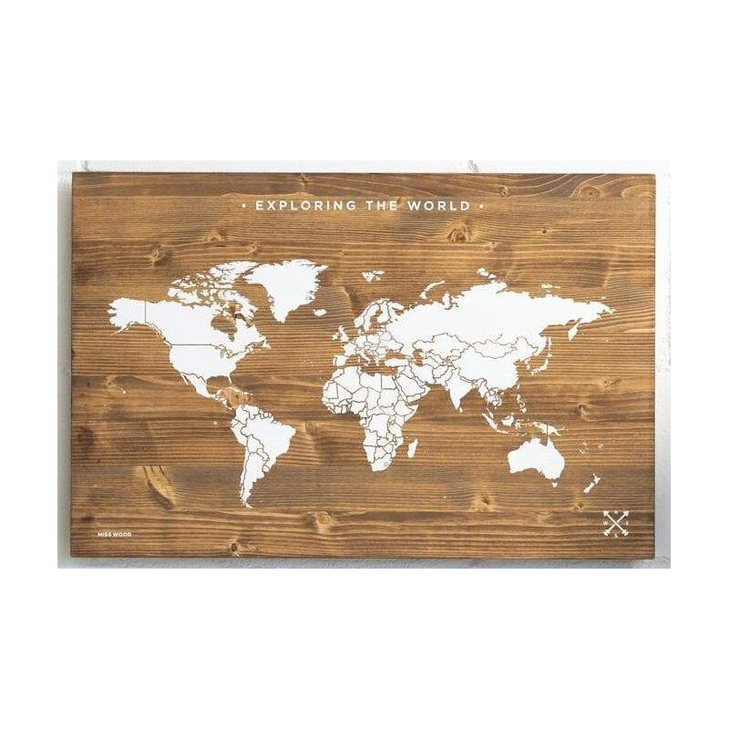 Mappemonde Miss Wood Woody Map Wooden 60x40