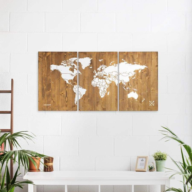 Mappemonde Miss Wood Woody Map Wooden 120x60