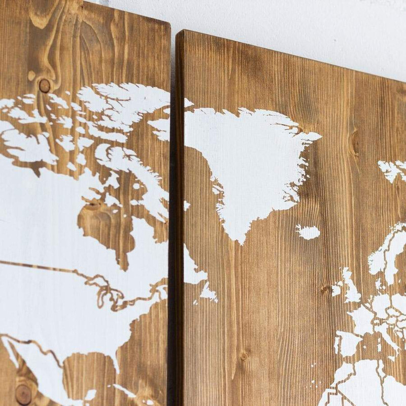 Mappemonde Miss Wood Woody Map Wooden 120x60