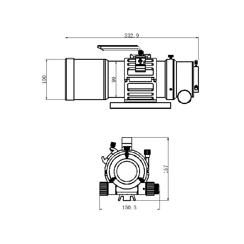 Lunette apochromatique TS Optics AP 76/342 EDPH Flatfield OTA