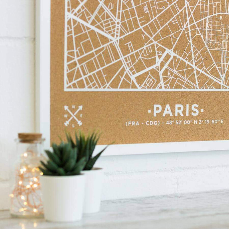 Carte régionale Miss Wood Woody Map Natural Paris XL White