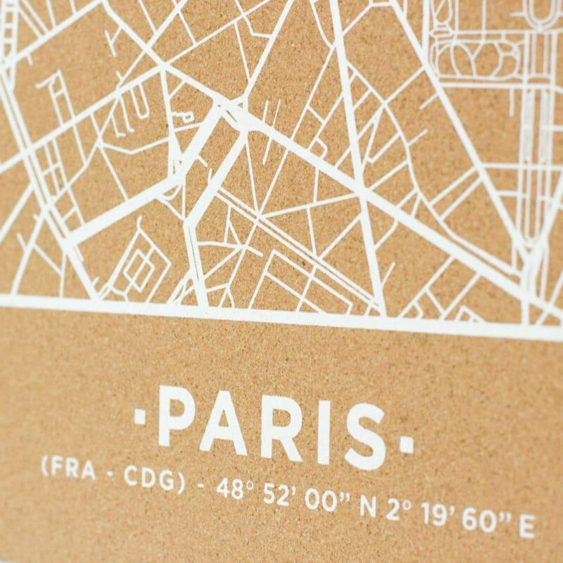Miss Wood Regional-Karte Woody Map Natural Paris XL White