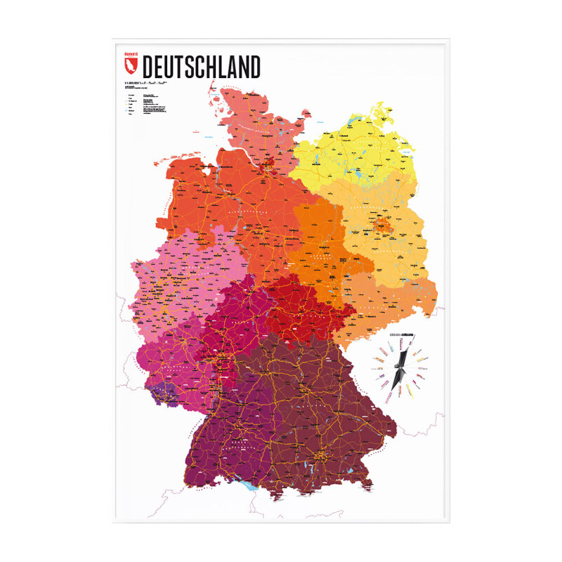 Carte géographique Marmota Maps Deutschland politisch (70x100)