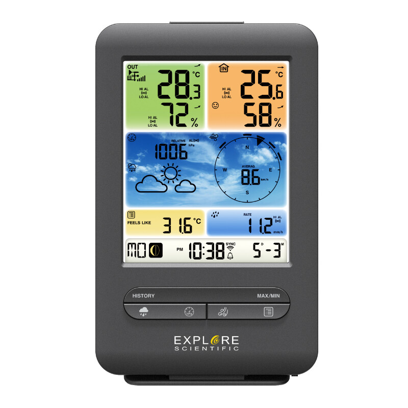 Explore Scientific Centre météorologique WLAN avec capteur professionnel 5 en 1 V