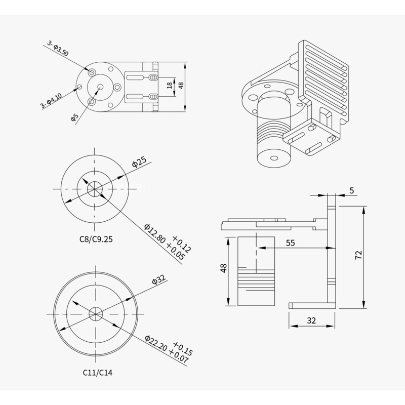 ZWO Adaptateur pour système de mise au point motorisée EAF sur Celestron C11 & C14